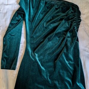 Elegant Teal Velvet Dress